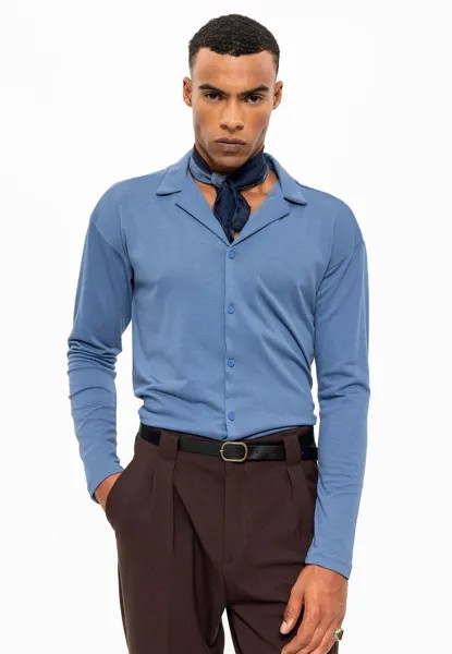 Рубашка Lapel Collar Long Sleeve Antioch, синий