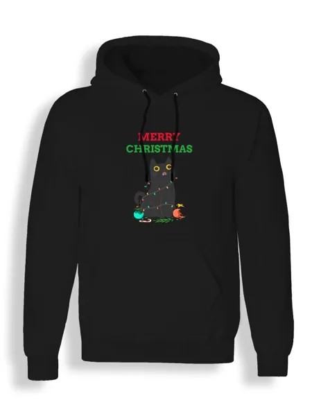 Худи унисекс Каждому Своё Merry Christmas/Рождество/Новый год NY9 черное S