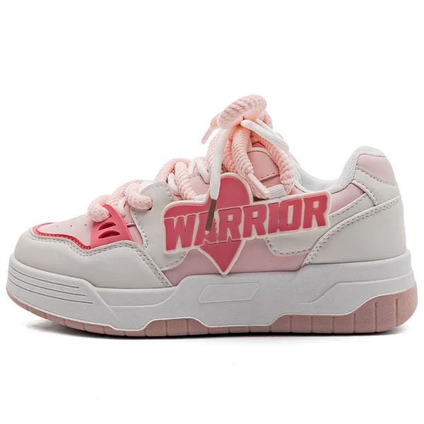 Кроссовки WARRIOR Skateboarding Shoes Women's Low-top White/Red, белый/красный