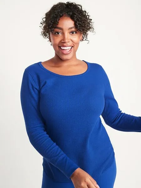 NWT Old Navy Moon Dance Синяя мягкая термовафельная вязаная футболка женская футболка S