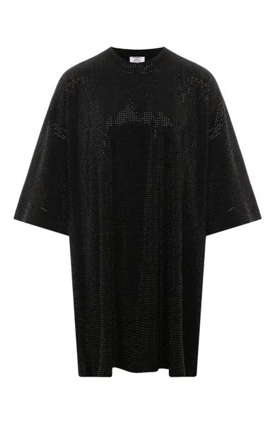 Футболка с отделкой стразами VETEMENTS