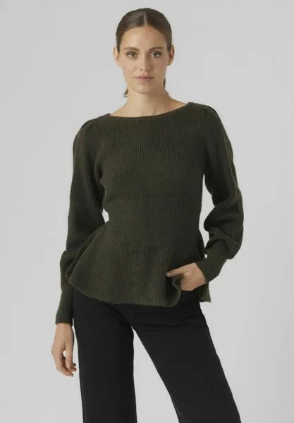 Свитшот Vero Moda VMFLAVOR LS PEPLUM GA EXC, цвет peat