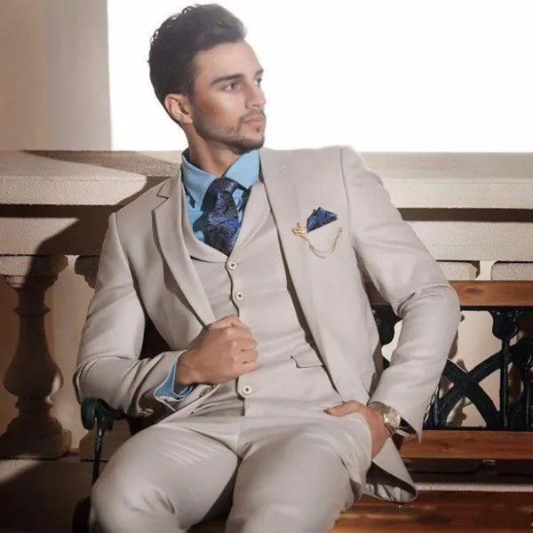 Индивидуальный заказ 2020 кремовый смокинг для жениха цвета слоновой кости, свадебный костюм в итальянском стиле, костюмы из 3 предметов, приталенный деловой костюм, лучшая мужская куртка + жилет + штаны