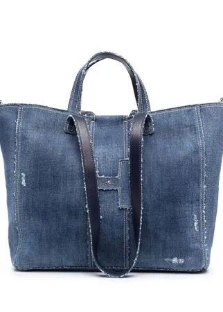 Hogan джинсовая сумка-тоут с нашивкой-логотипом