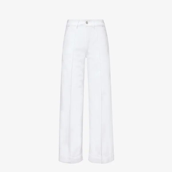 Прямые джинсы sasha из эластичного денима с высокой посадкой Paige, белый
