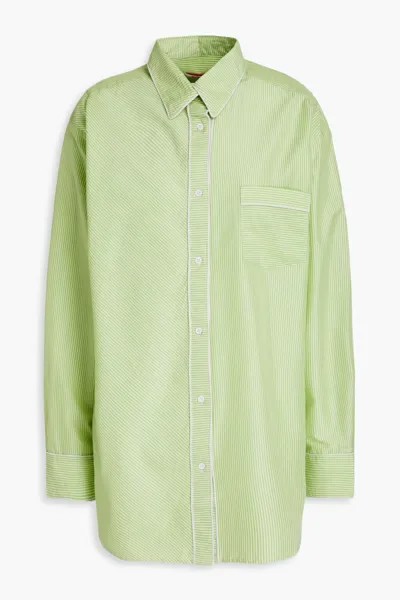 Полосатая оксфордская рубашка из смесового хлопка Solid & Striped, светло-зеленый