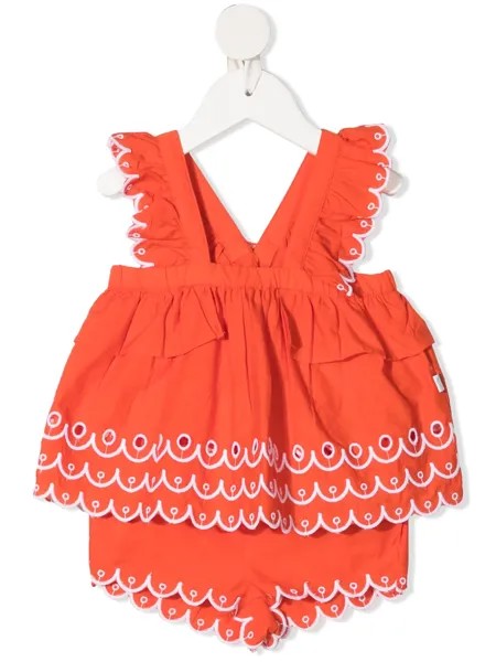 Stella McCartney Kids ромпер с фестонами