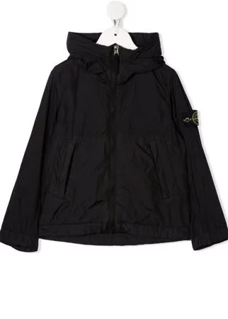 Stone Island Junior куртка с капюшоном и нашивкой-логотипом