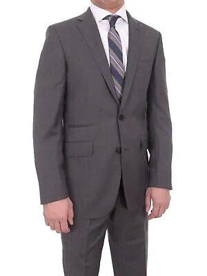 Мужской костюм Napoli Slim Fit из шерсти верескового цвета с половиной парусины и карманом для билетов