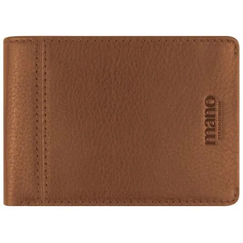 Бумажник Mano, фактура зернистая, коричневый