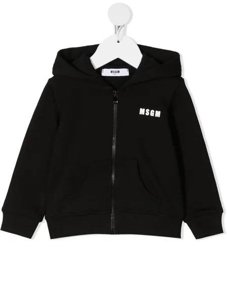 MSGM Kids худи на молнии с логотипом