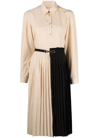 Ports 1961 платье-рубашка в двух тонах с плиссировкой