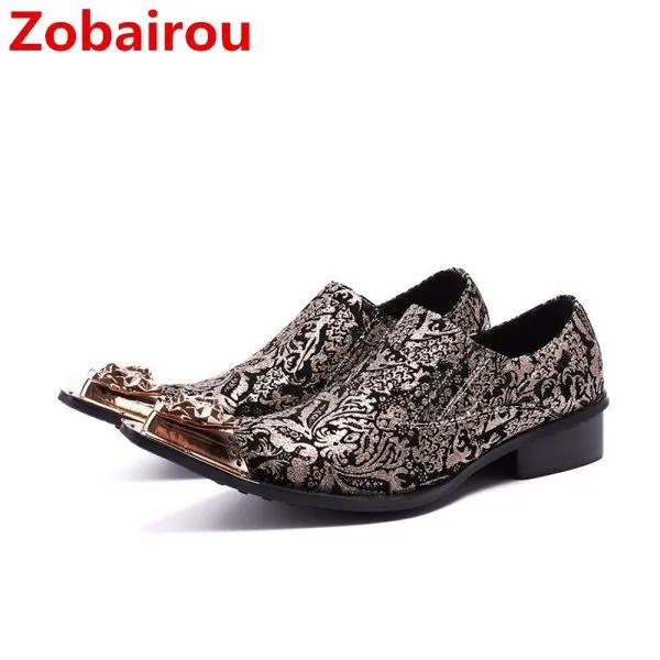 Zobairou/итальянская мужская обувь; брендовая модельная обувь; обувь на плоской подошве с шипами; лоферы; цвет черный, золотистый; Роскошная обу...
