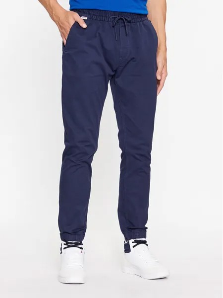 Тканевые брюки узкого кроя Tommy Jeans, синий