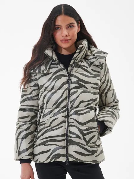 Стеганая куртка Barbour International Chicago с зебровым принтом, Envy