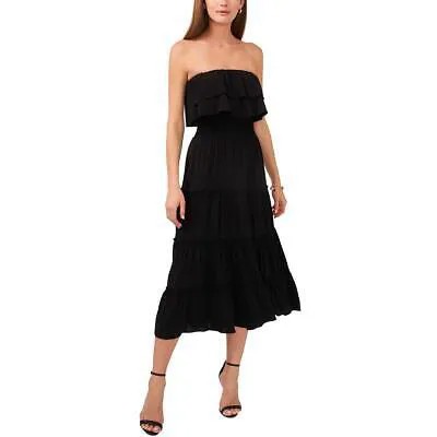 MSK Женское черное прозрачное платье миди с рюшами для особых случаев XL BHFO 8192