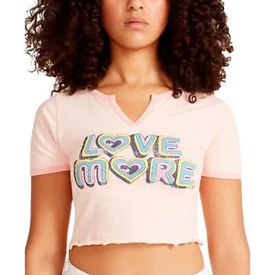 Розовая женская футболка с рисунком Madden Girl Love More для юниоров, размер XL BHFO 9261