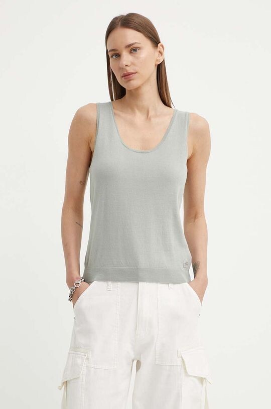 Хлопковый топ G-Star Raw, зеленый