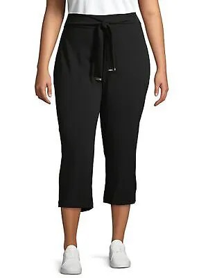 CALVIN KLEIN Женские черные укороченные брюки-джоггеры с завязкой на талии Размер: XS