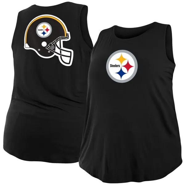 Женская черная майка больших размеров New Era Pittsburgh Steelers New Era