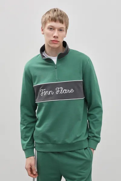 Свитшот мужской Finn Flare FBD210111 зеленый L