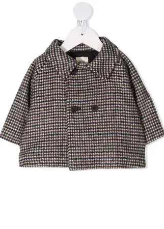 Douuod Kids двубортное пальто в ломаную клетку