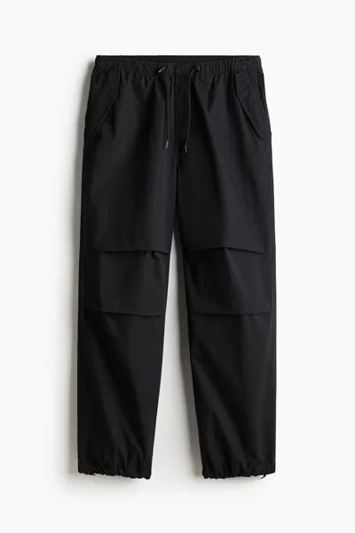 Брюки H&M Loose Fit Parachute, черный