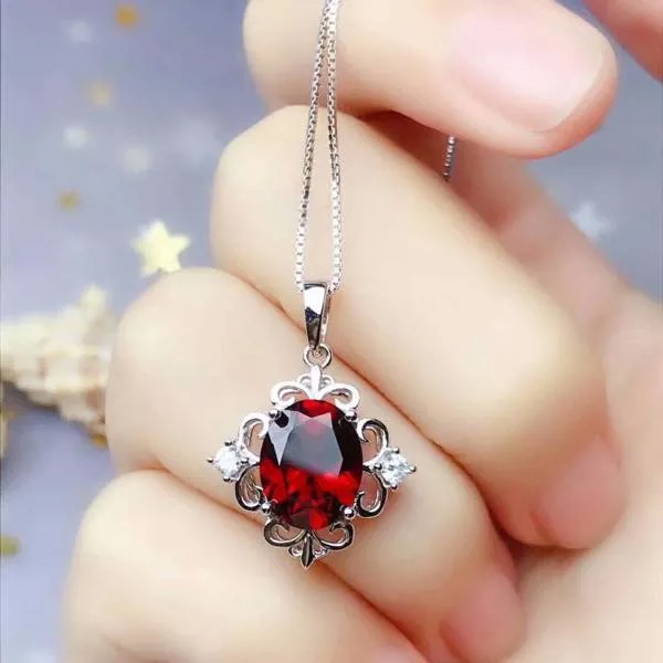 SHILOVEM 925 Серебряные настоящие натуральные гранатовые кулоны отправка ожерелье классическое оптовая продажа растений прекрасные женщины по...