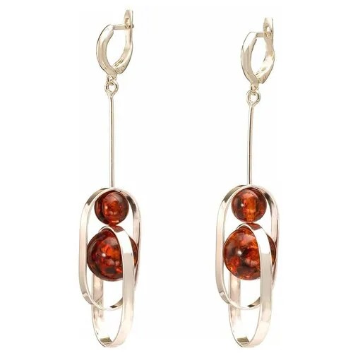 Серьги Amberprofi, серебро, 925 проба, янтарь