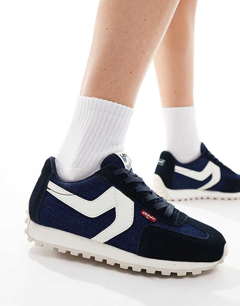 Levi's – Stryder – Темно-синие кроссовки с красной нашивкой-логотипом