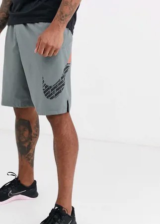 Серые шорты с логотипом-галочкой Nike Training-Серый