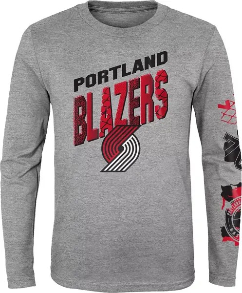 Outerstuff Youth Portland Trail Blazers Серая футболка с длинными рукавами Parks & Wreck
