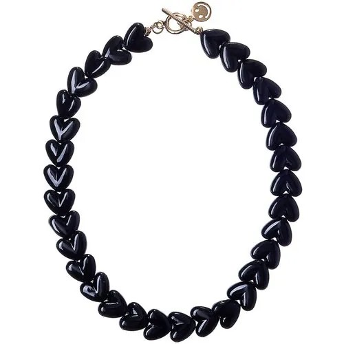 Колье Moon Paris, Valentine, с акриловыми сердцами, MVL-22.12-001 черный