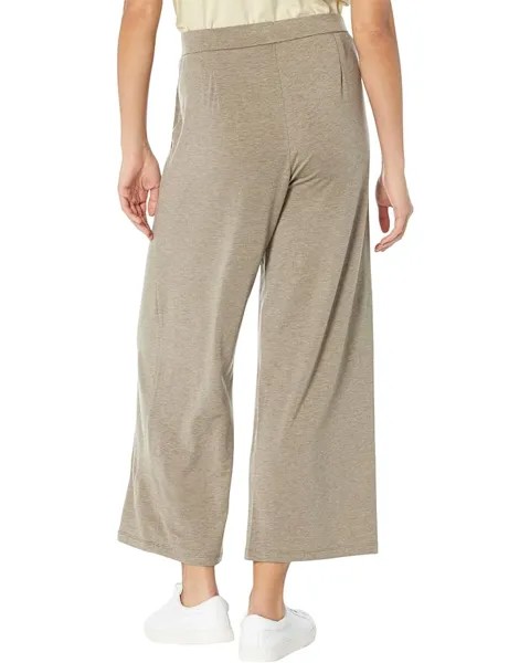 Брюки Eileen Fisher Wide Leg Cropped Pants in Melange Tencel Jersey, цвет Tarragon