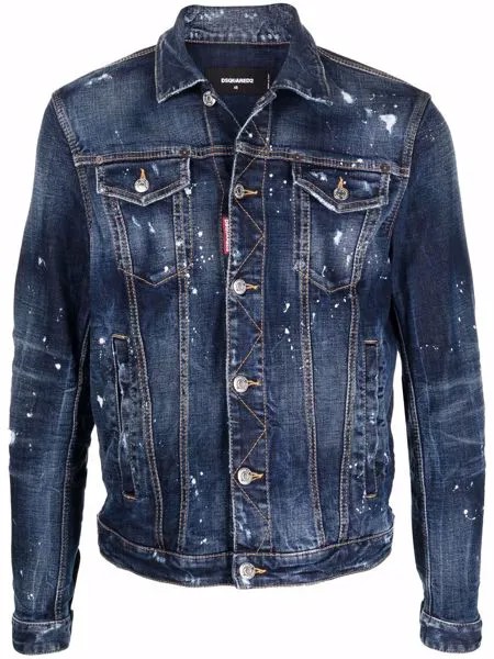 Dsquared2 джинсовая куртка с эффектом разбрызганной краски