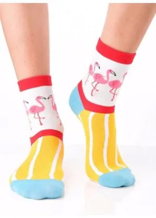 Яркие цветные носки унисекс, прикольные красочные носки колорблок/ Модные носки с рисунком/ Высокие носки из натурального хлопка с рисунком 