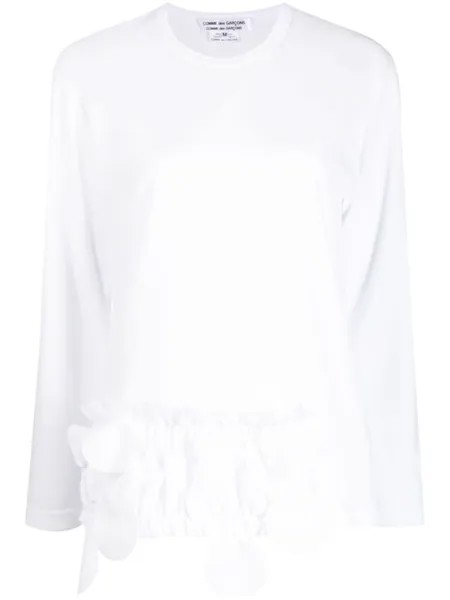 Comme Des Garçons Comme Des Garçons футболка асимметричного кроя с оборками, белый