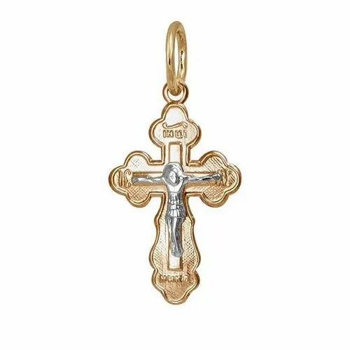 Крестик The Jeweller, красное золото, 585 проба, золотистый