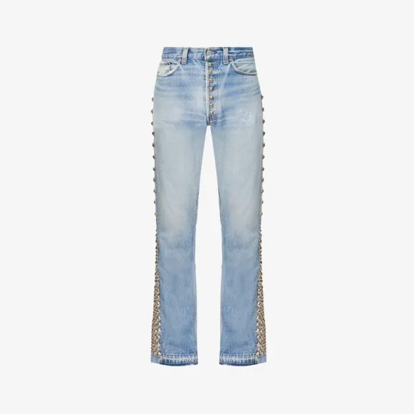Расклешенные джинсы классического кроя LA Flare с заклепками Gallery Dept, синий