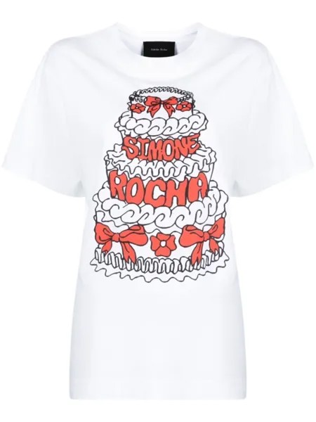 Simone Rocha футболка Cake с графичным принтом, белый