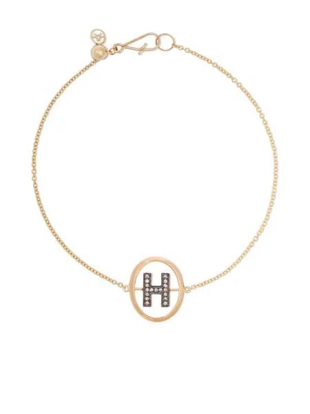 Annoushka золотой браслет с инициалом H и бриллиантами