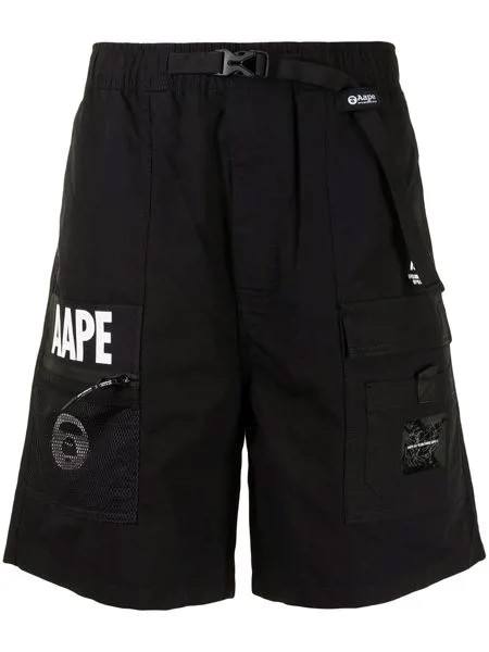 AAPE BY *A BATHING APE® шорты карго с нашивкой-логотипом
