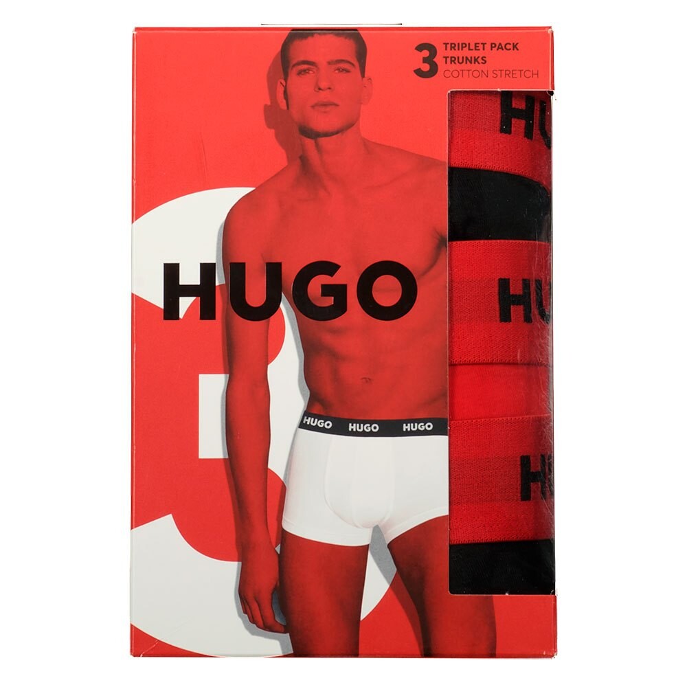 Боксеры HUGO 3 шт, красный