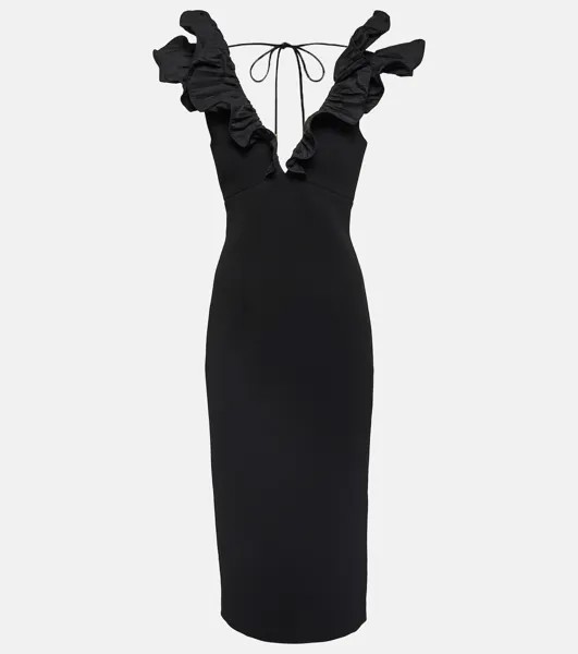 Платье миди chloe из крепа Rebecca Vallance, черный