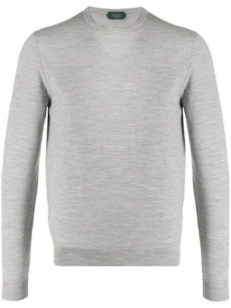 Zanone джемпер Flexwool с круглым вырезом, серый