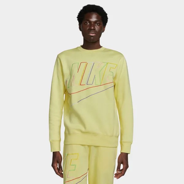 Флисовая толстовка с круглым вырезом Nike Club Fleece+ Futura, желтый