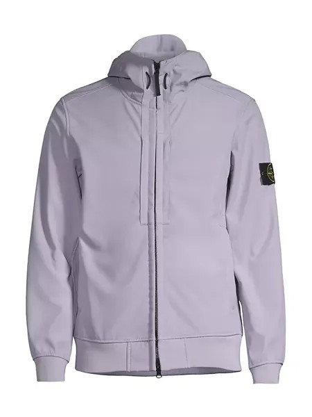 Куртка из ракушки с капюшоном Stone Island, лаванда