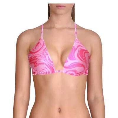 Женский розовый купальник бикини Frankies Bikinis с V-образным вырезом и бретелькой L BHFO 5779