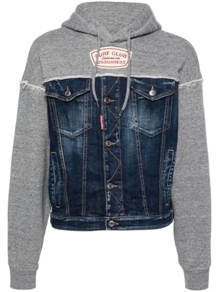 Dsquared2 худи Cipro в технике пэчворк, синий