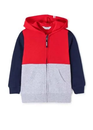 Толстовка колор-блок с надписью Mini boss для мальчика Gloria Jeans